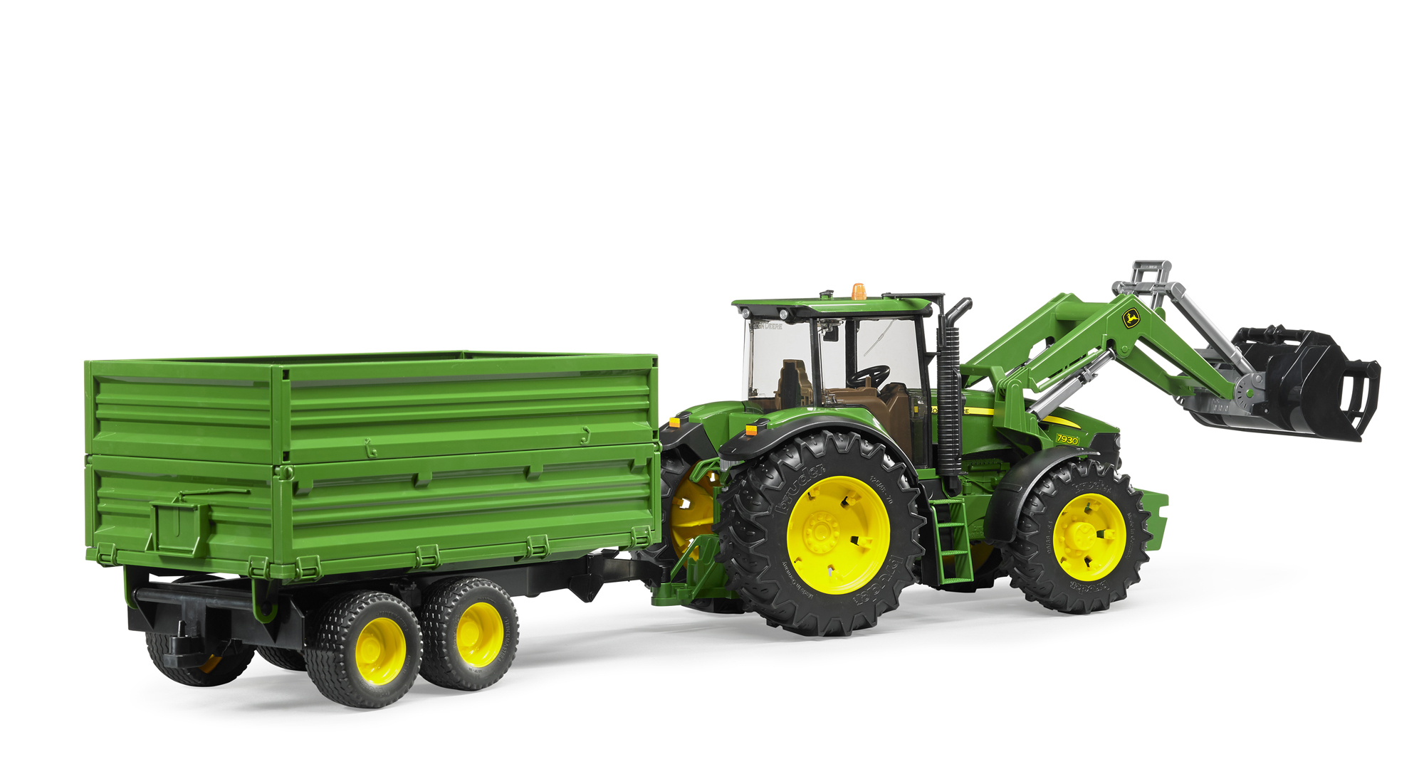 Bruder John Deere 7930 Tractor & Frontloader & Tipping Trailer Toy ...