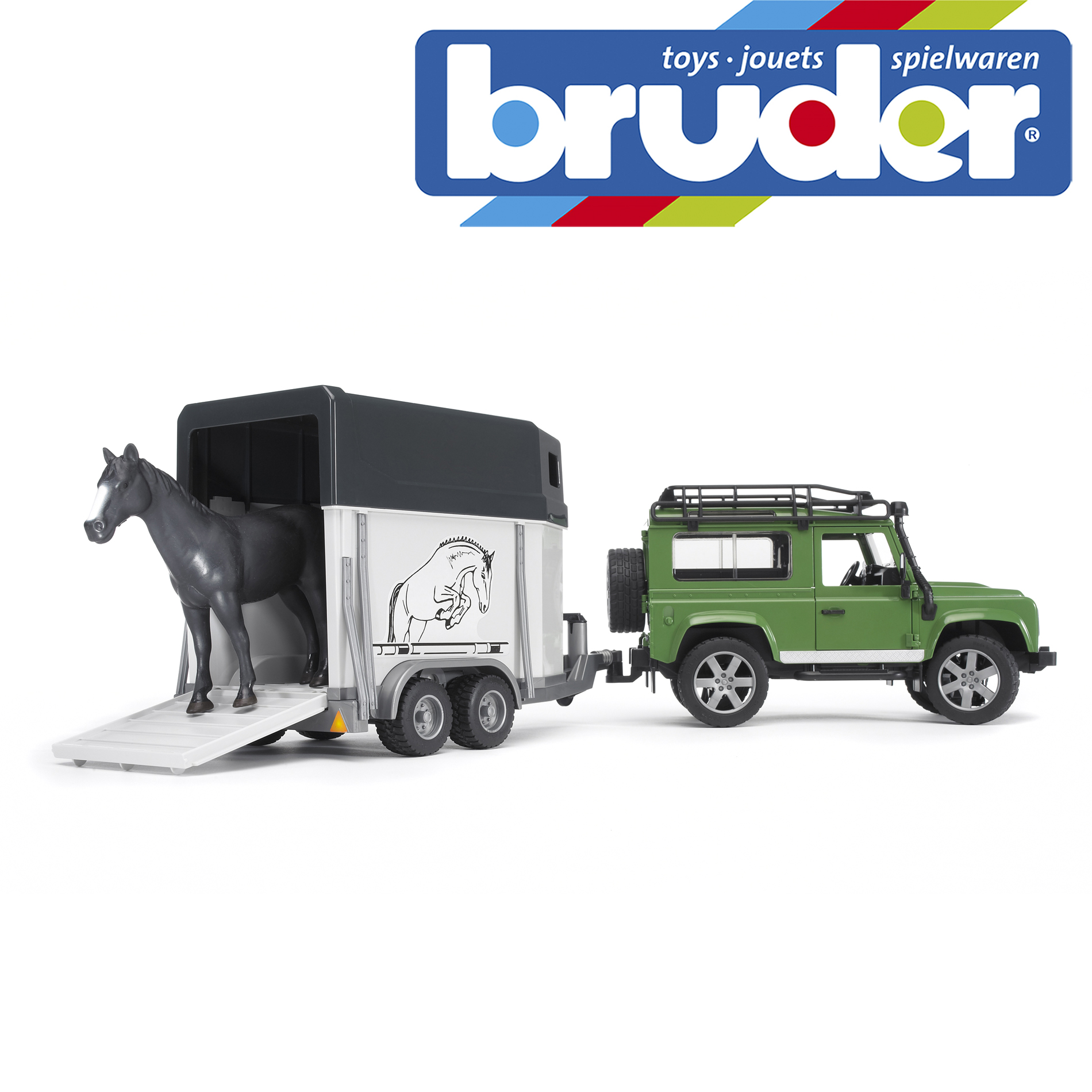 bruder land rover and trailer