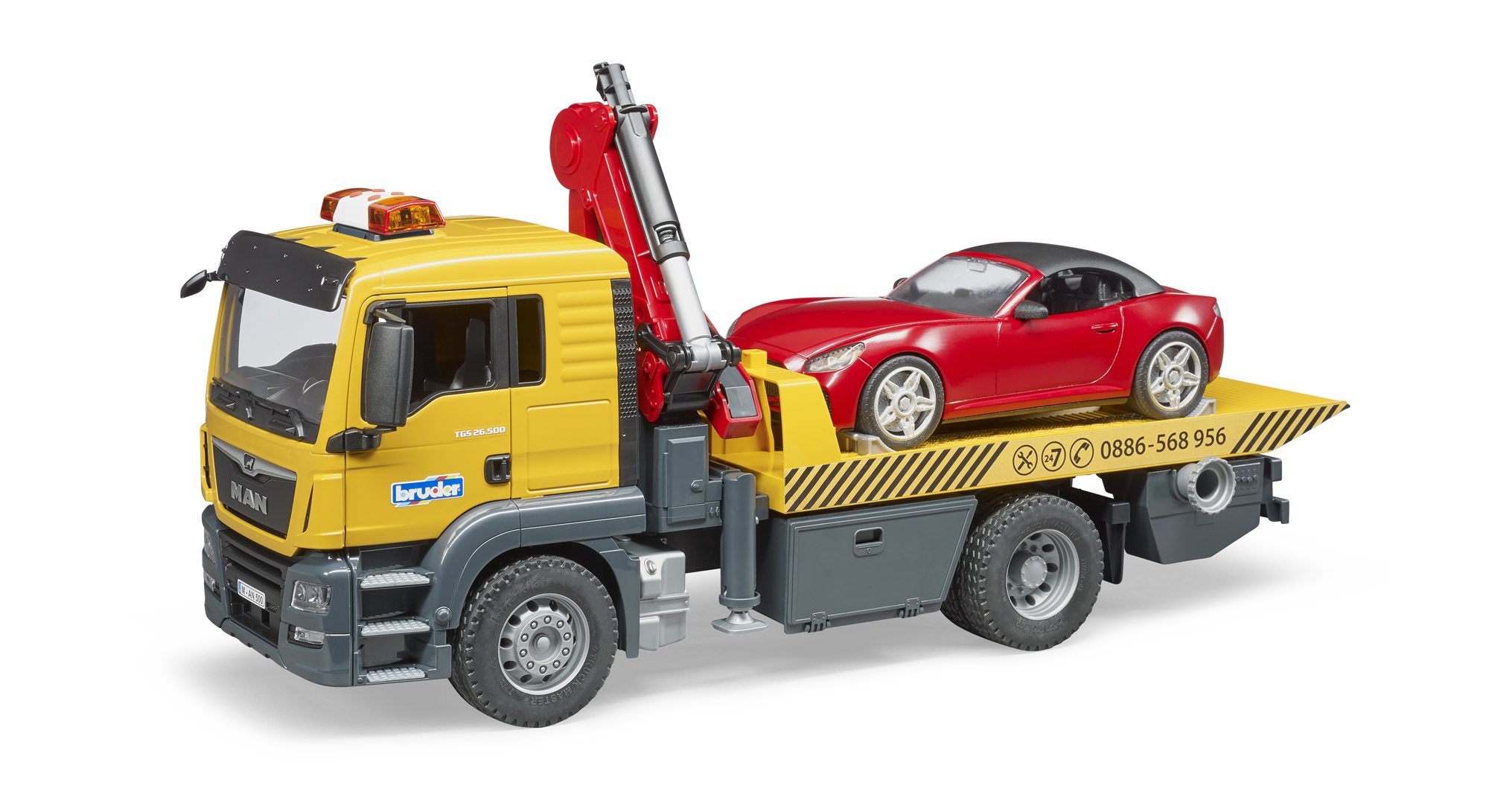 Bruder MAN TGS Tow Truck With Bruder Roadster L&S Module Toy Model ...