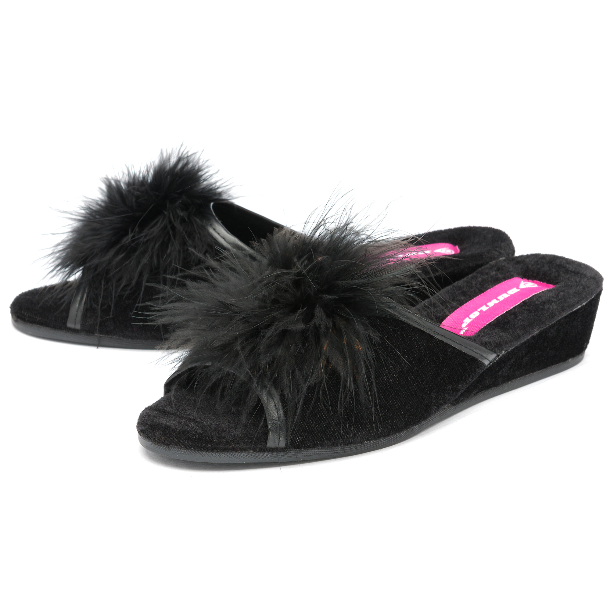 ladies mule slippers with wedge heel