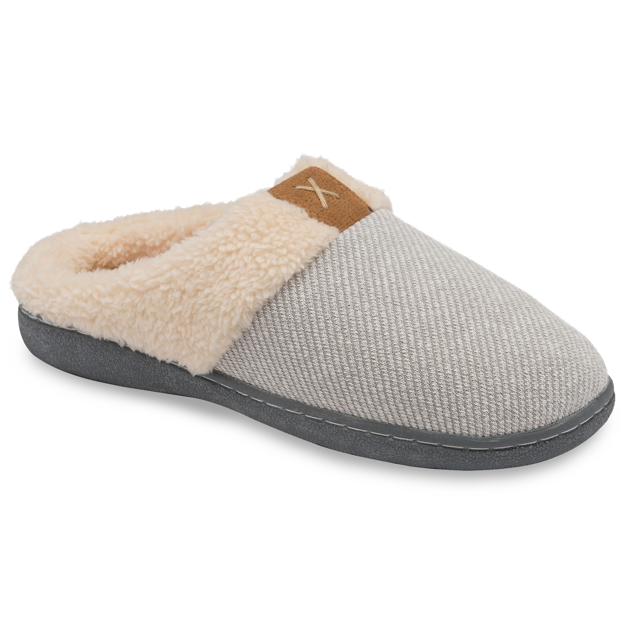 Dunlop Ladies Womens Slippers Slip On Comfy Cozy Mules Memory Foam ...