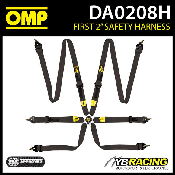 DA0208H OMP FIRST HARNESS 2" BELTS 6-POINT RACE RALLY MOTORSPORT FIA 8853-2016