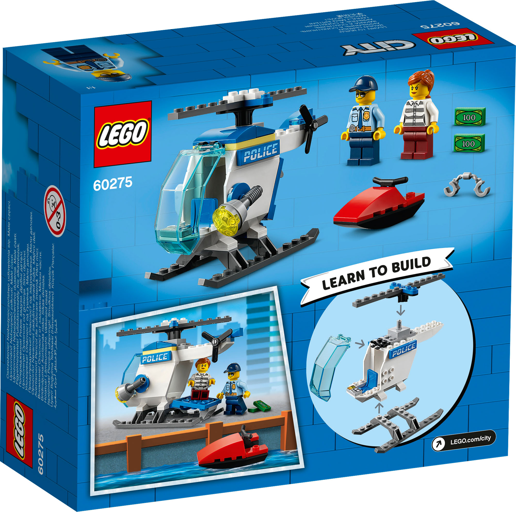 New! 60275 LEGO City Police Helicopter Set includes 51 Pieces Age 4 ...