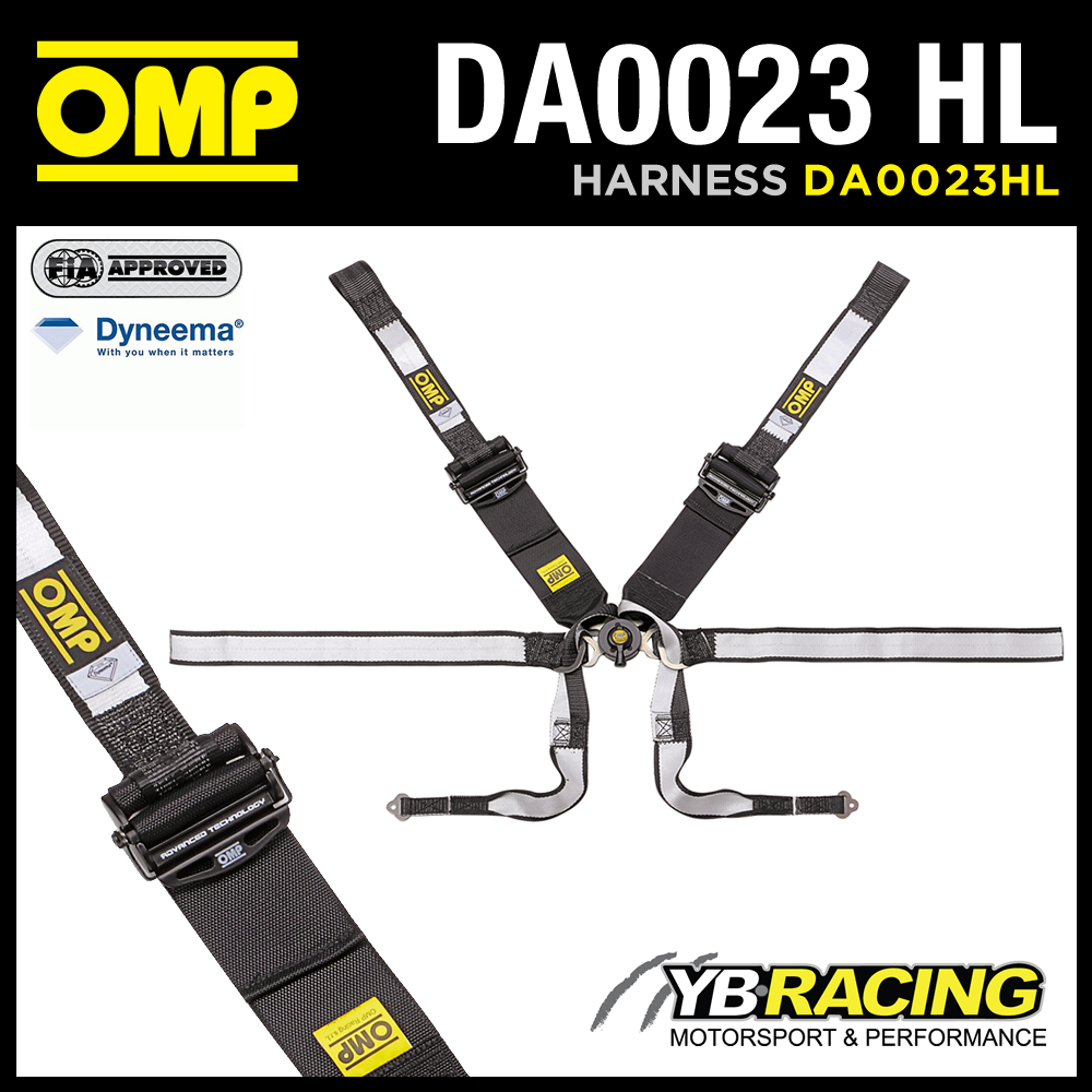 NEW! DA0023HL OMP RACING PROFESSIONAL HARNESS 6-POINT HANS ONLY DYNEEMA FABRIC