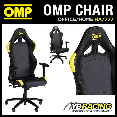 NEW! HA/777 OMP RACING RALLY LEATHER OFFICE CHAIR ON WHEELS! HOME/OFFICE/WORK
