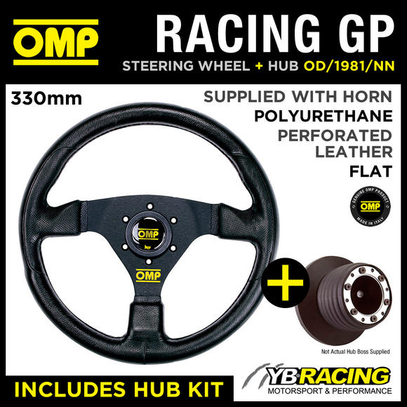 OMP RACING GP 330mm STEERING WHEEL & HUB for RENAULT CLIO 172 182 CUP 98-06