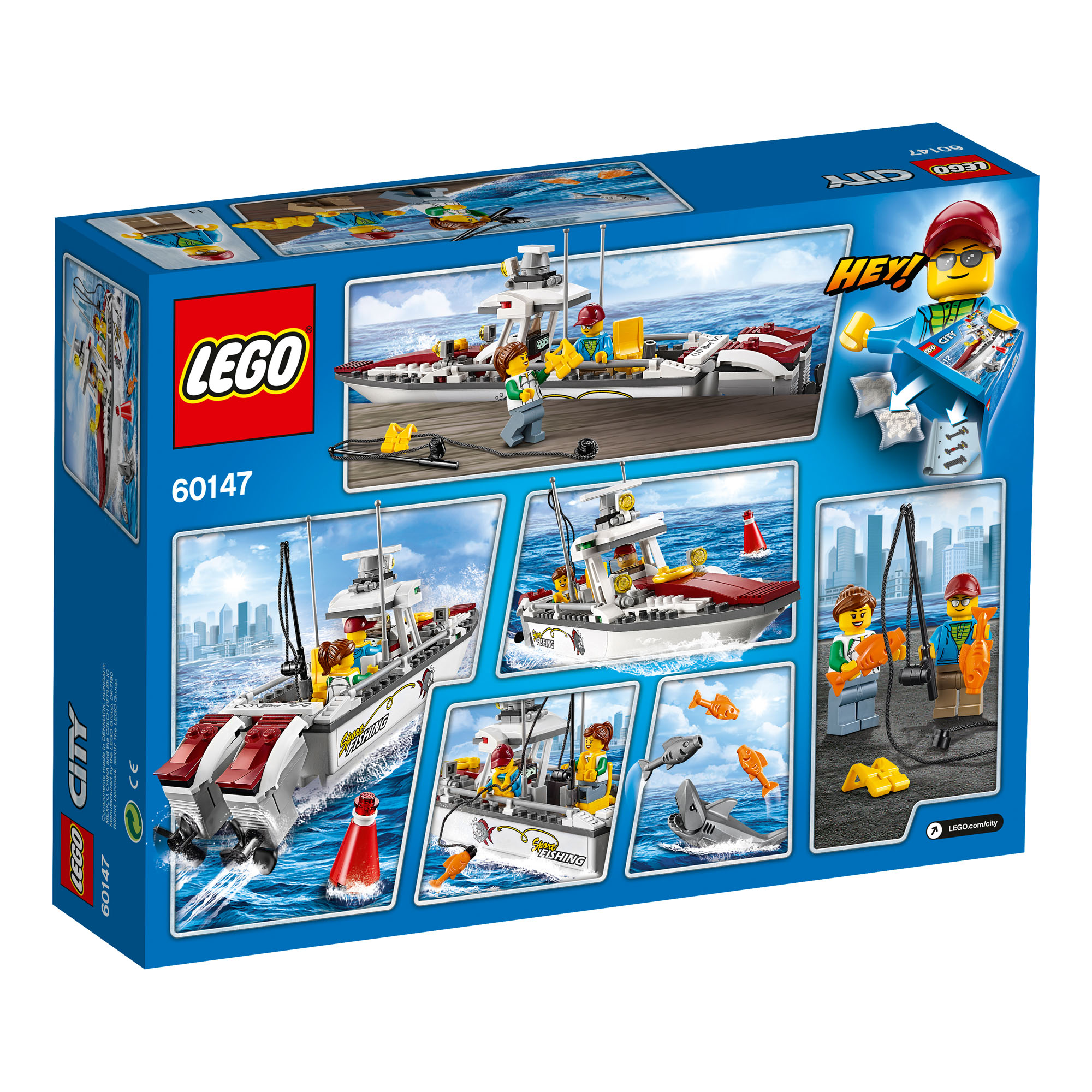 60147 LEGO City Great Vehicles Fishing Boat 144 Pieces Age 5-12 New for ...