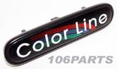 DISCONTINUED Peugeot 106 COLOUR LINE Dashboard Badge - New Genuine Peugeot Part