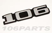 Peugeot 106 S1 91-96 '106' Rear Silver Body Badge - New Genuine Peugeot Part