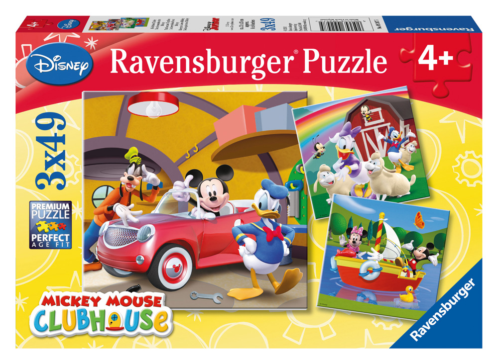 09247 Ravensburger Mickey Mouse Clubhouse 3x49pc [Children's Jigsaw ...