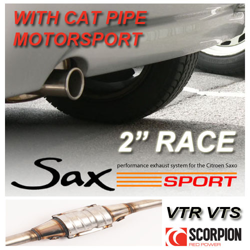 SAXSPORT MOTORSPORT CAT EXHAUST CITROEN SAXO 1.6 VTR VTS - 2" RACE BACKBOX!