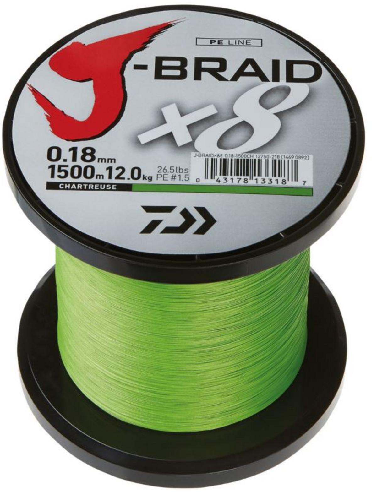 NEW DAIWA JBRAID X8 FISHING LINE BULK 1500m SPOOL CHARTREUSE 29lb 0