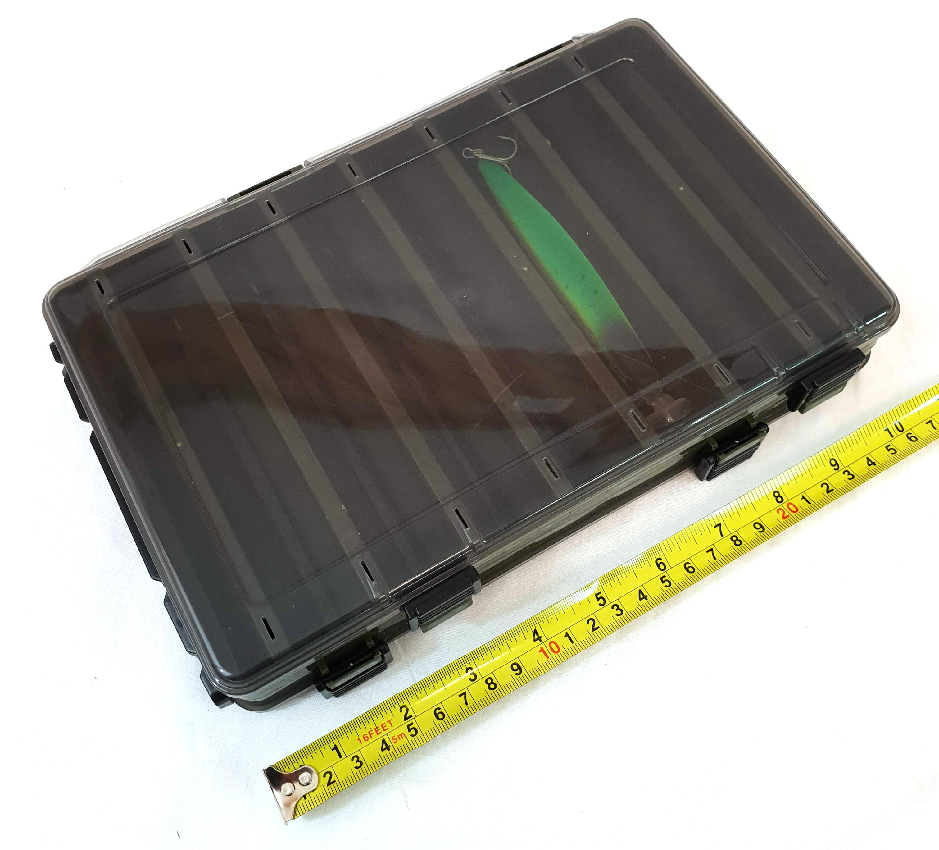 thumbnail image 2 of Black Large Fishing Tackle Bit Box System – 7+1 Compartments For Hooks, Swivels, Rigs 2 of 4