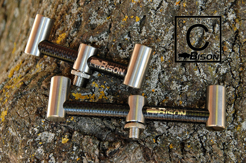 SET OF 2 BISON MICRO CARBON FIBRE AND STAINLESS STEEL BUZZ BARS 6" AND