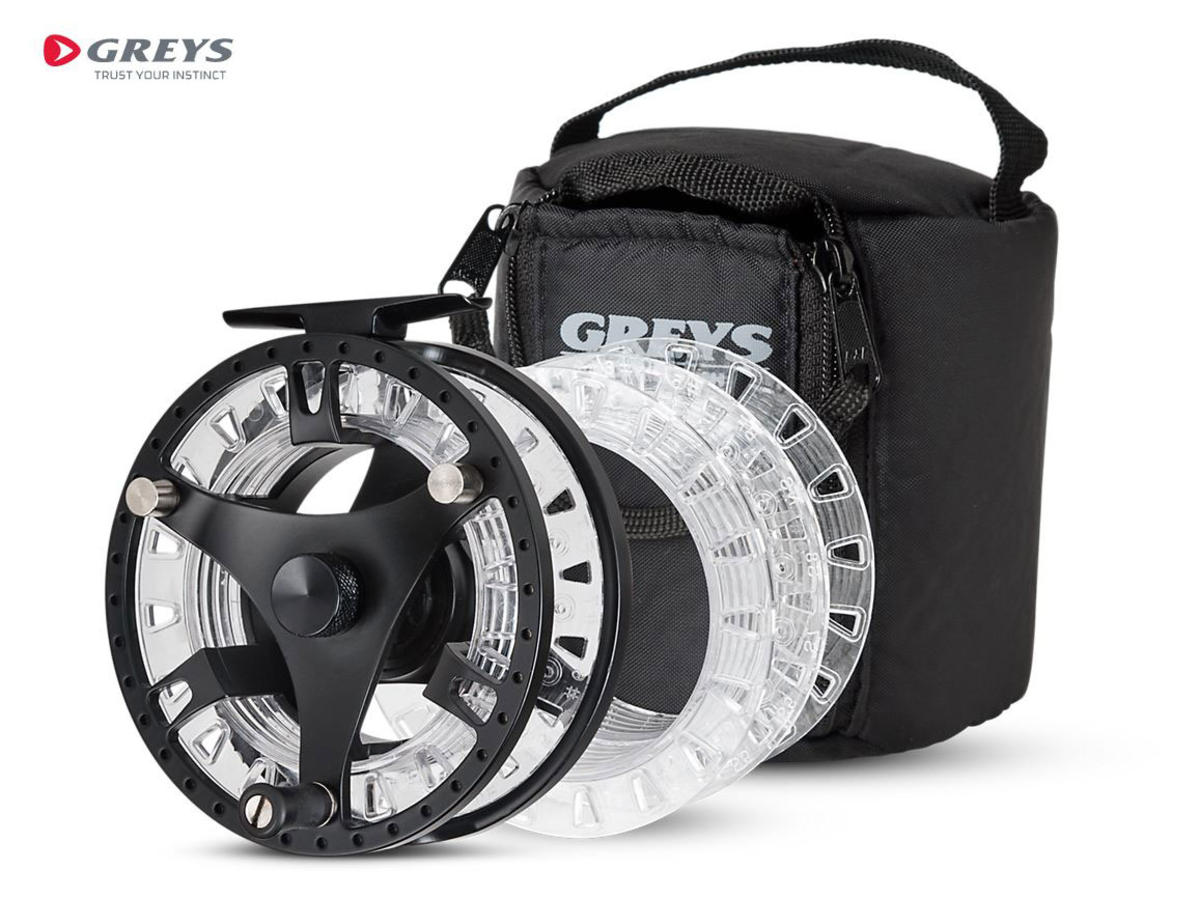 9 Fly Fishing Reel with Carry Case & 2 Spare Spools //Greys GTS500 7/8
