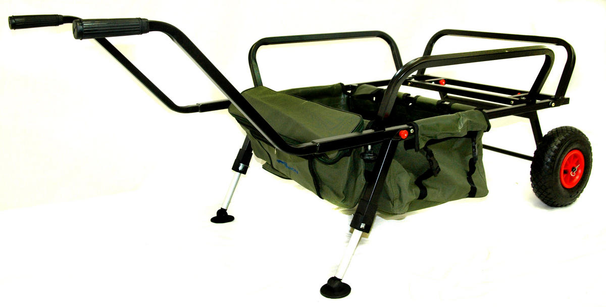 BISON FISHING TWO WHEEL BARROW WITH BARROW BAG FISHING TROLLEY