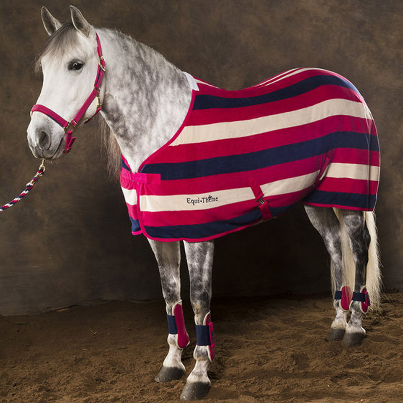 Equi Theme Stripe Horse Fleece Rug Cob Pony Full Show Winter Travel ...