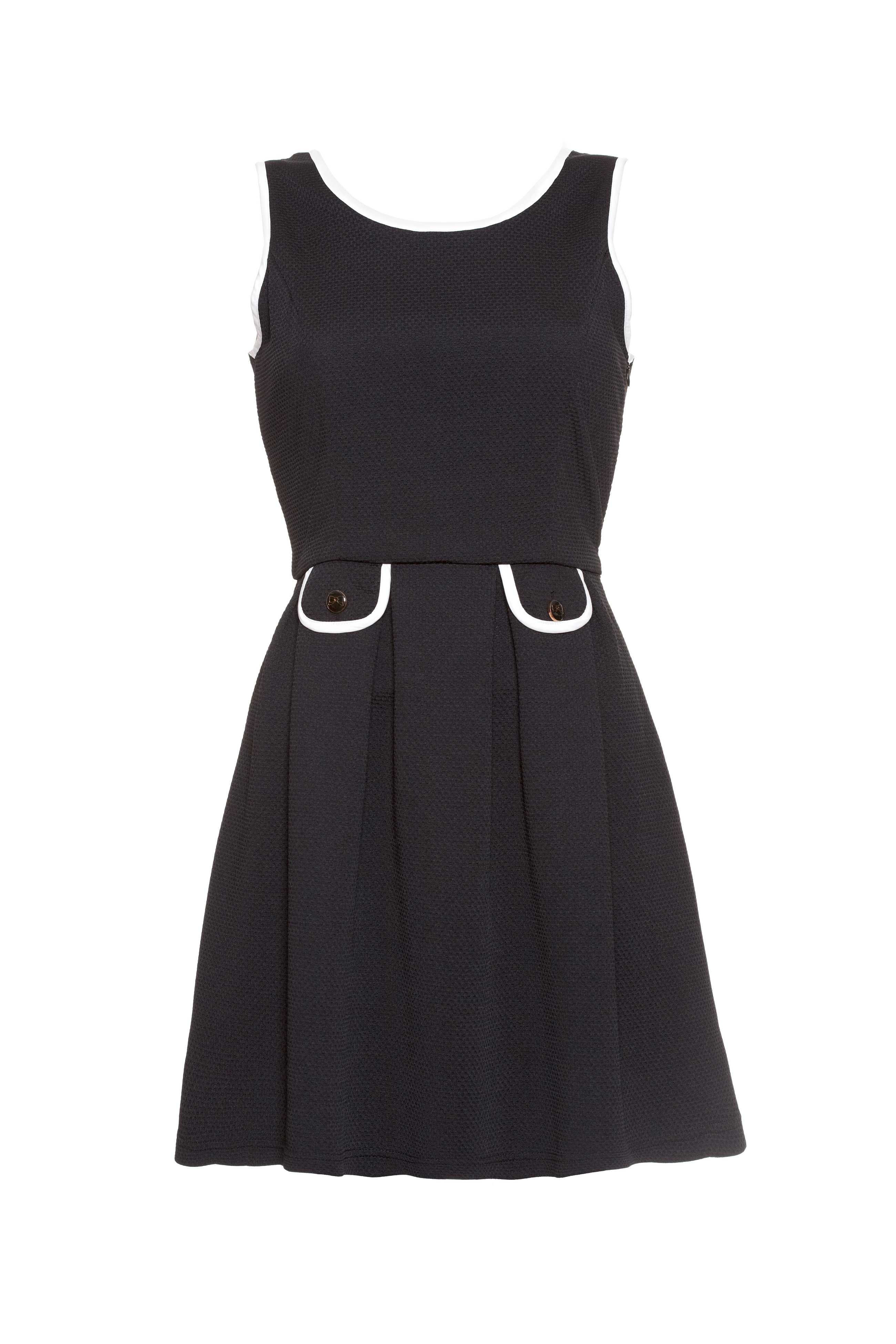 NEW YUMI WOMENS BLACK PLEATED PINAFORE LADIES SLEEVELESS CASUAL DRESS ...