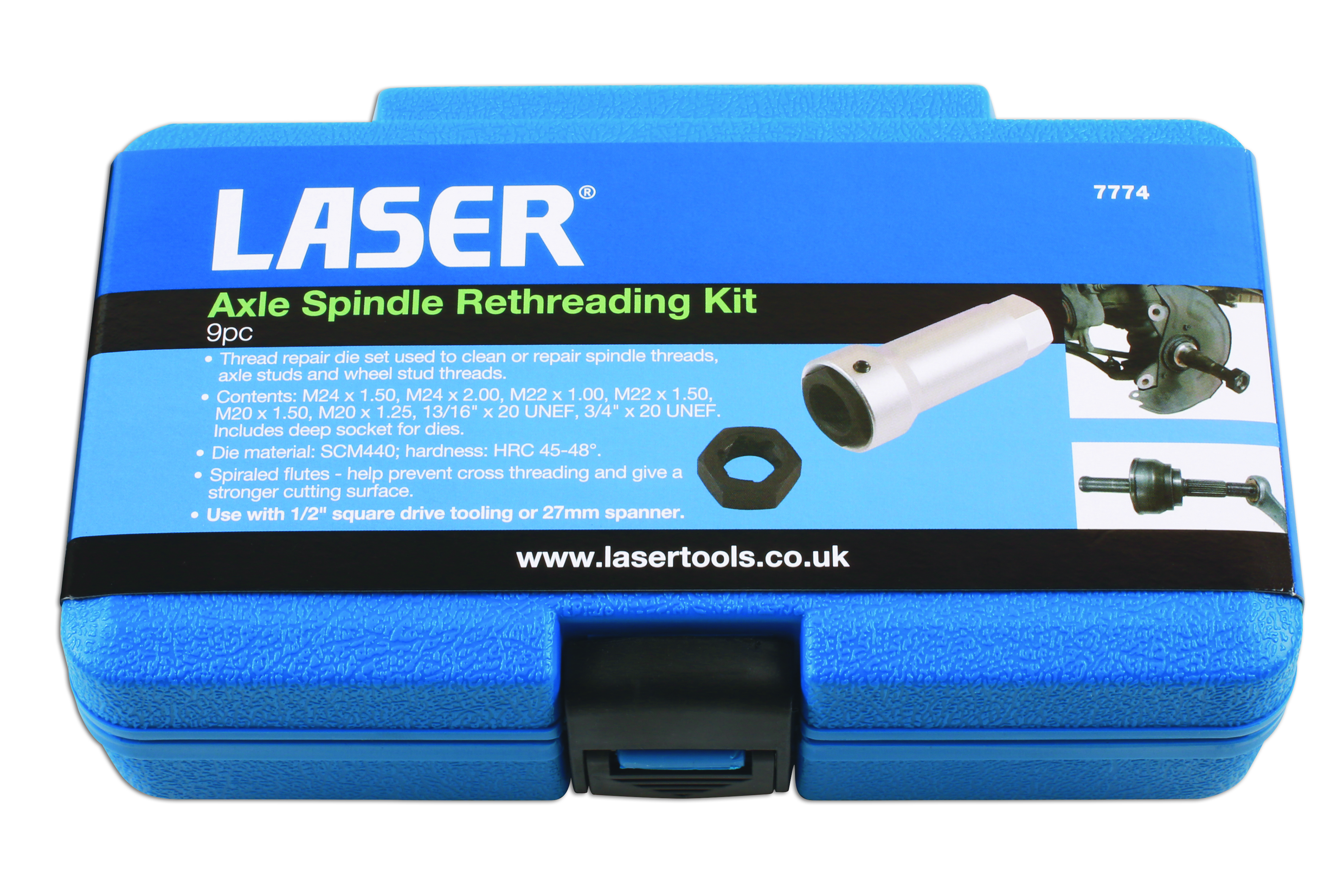 Laser Tools 7774 Axle Spindle Rethreading Kit, 9pc eBay