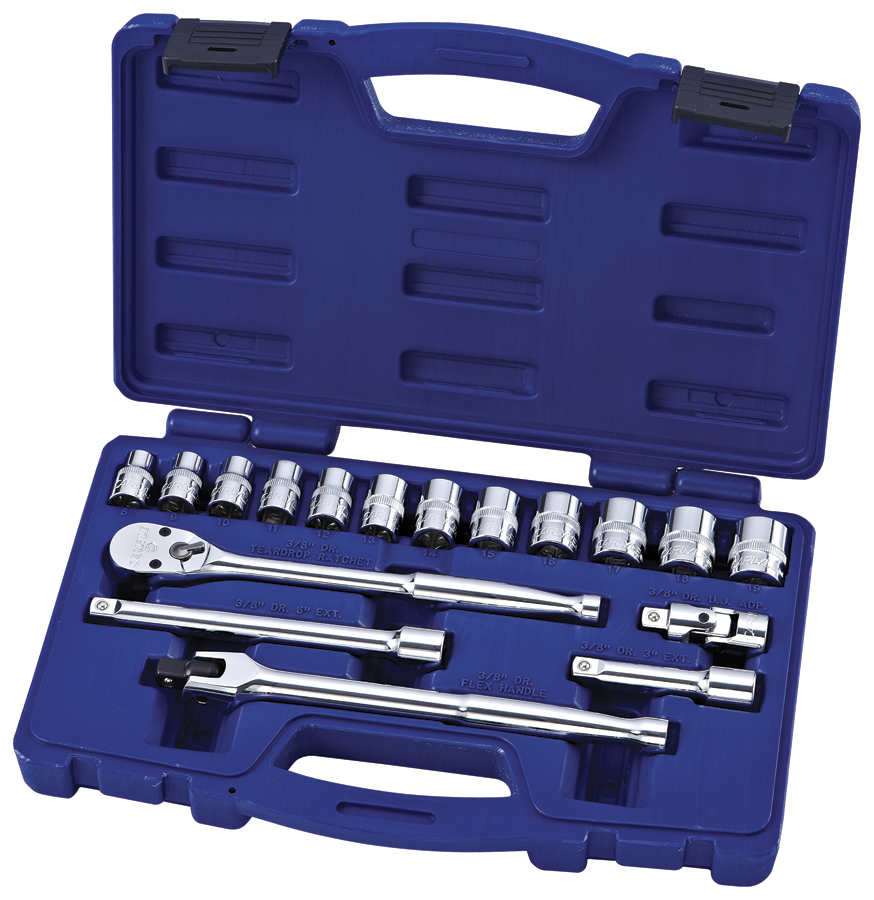 Carlyle Tools by NAPA SS38017M 17pc 3/8" Dr 6 Pt Socket Set Metric
