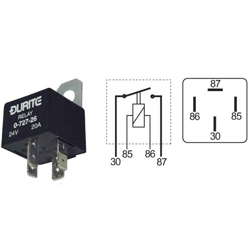 Durite - Relay Mini Make Break 30 Amp 12 Volt Cd1