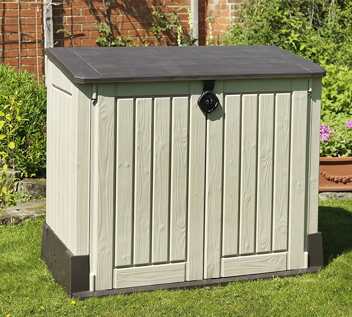 NEW Keter StoreItOut Midi Plastic Storage Unit with Double Doors 845L Beige eBay