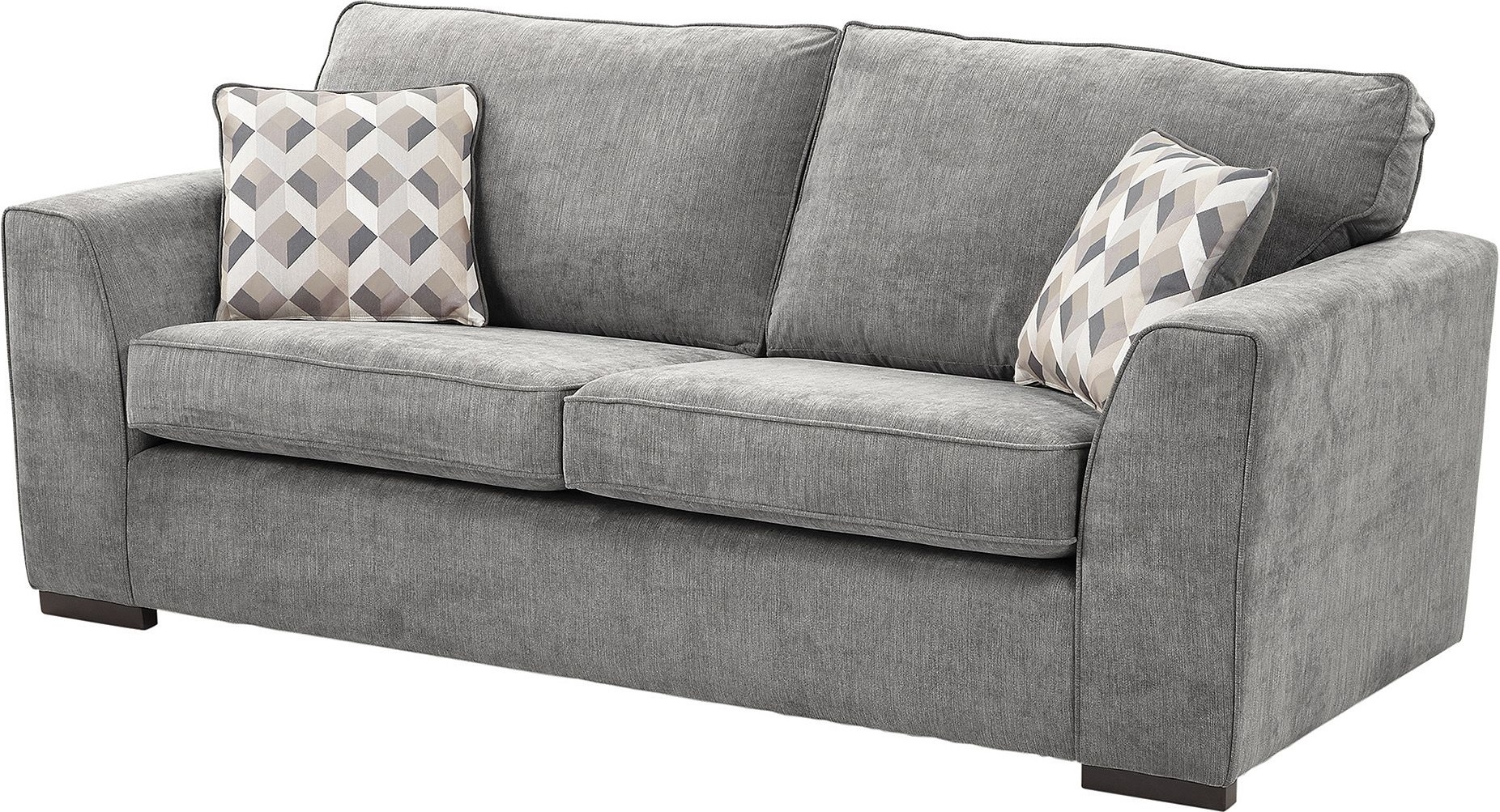 New Tesco Boston 3 Seater Large Fabric Sofa Dark Grey Main Description