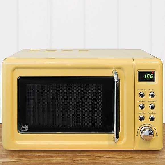 Dunelm Retro Freestanding 20L Digital Microwave 800W Yellow A eBay