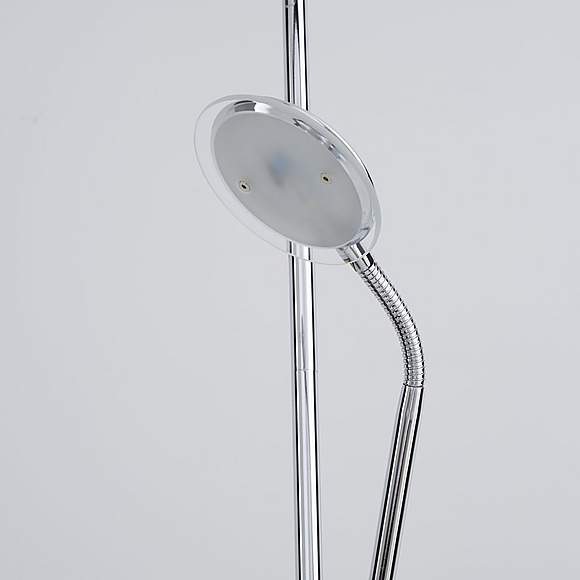 Dunelm Lambert Adjustable 2 Arm LED Reading Floor Lamp H182cm (Chrome