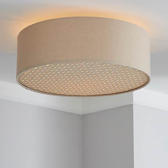 Dunelm Kirsty Flush Linen Ceiling Shade Dia 40cm Taupe B 5054077942119 - Flush Mount Ceiling Light With Linen Shade Dunelm Kirsty Flush Linen Ceiling Shade Dia 40cm Taupe B 5054077942119 - Flush Mount Ceiling Light With Linen Shade