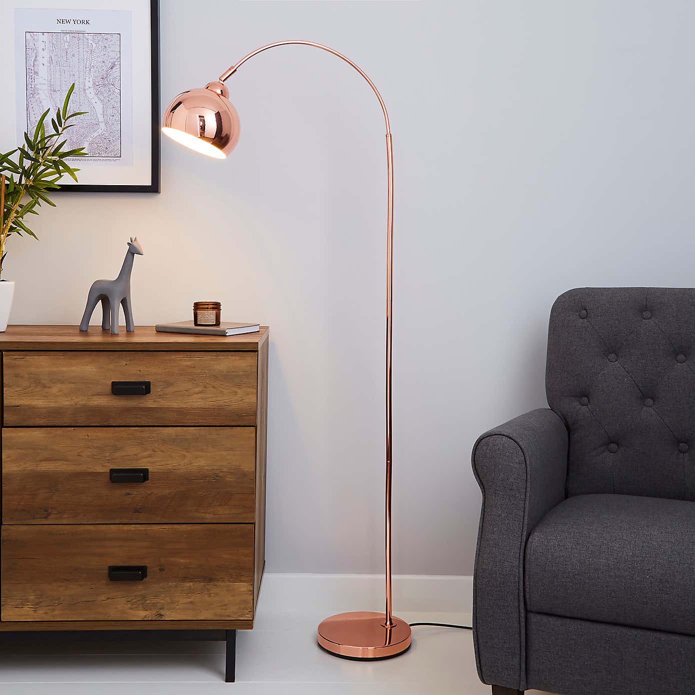 copper lamp dunelm