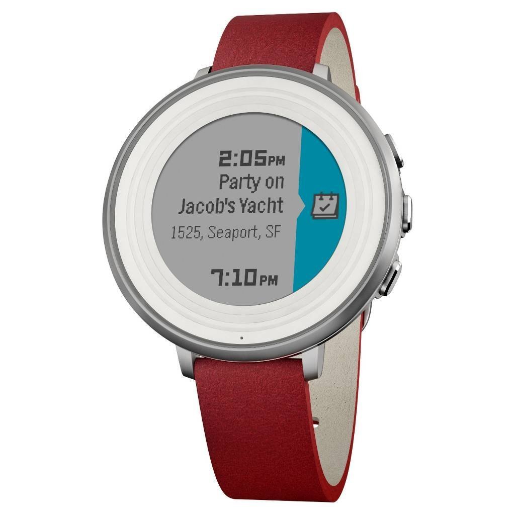 pebble time steel watch