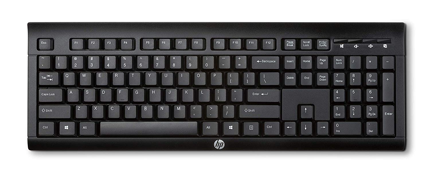 HP K2500 USB Wireless Keyboard, SpillResistant, English QWERTY Layout