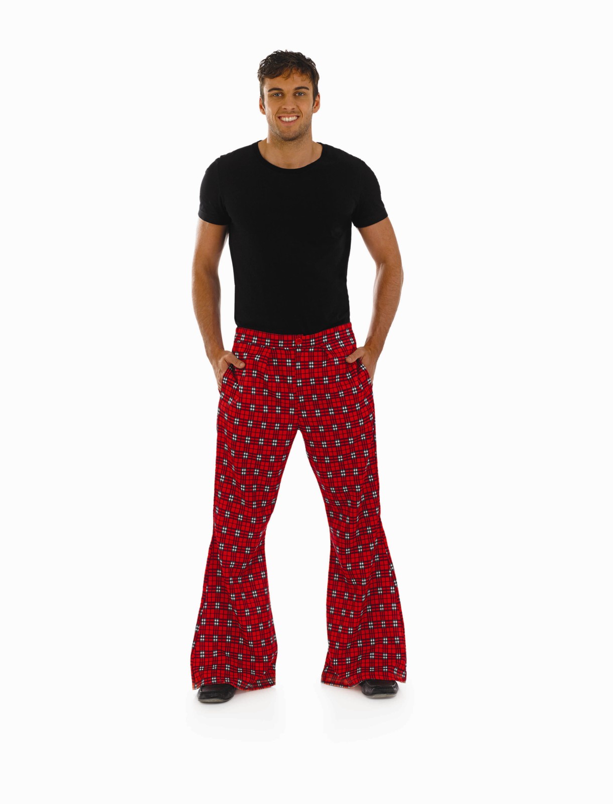 Mens Tartan Trousers Costume For Scotland Jock Fancy Dress Adults Male