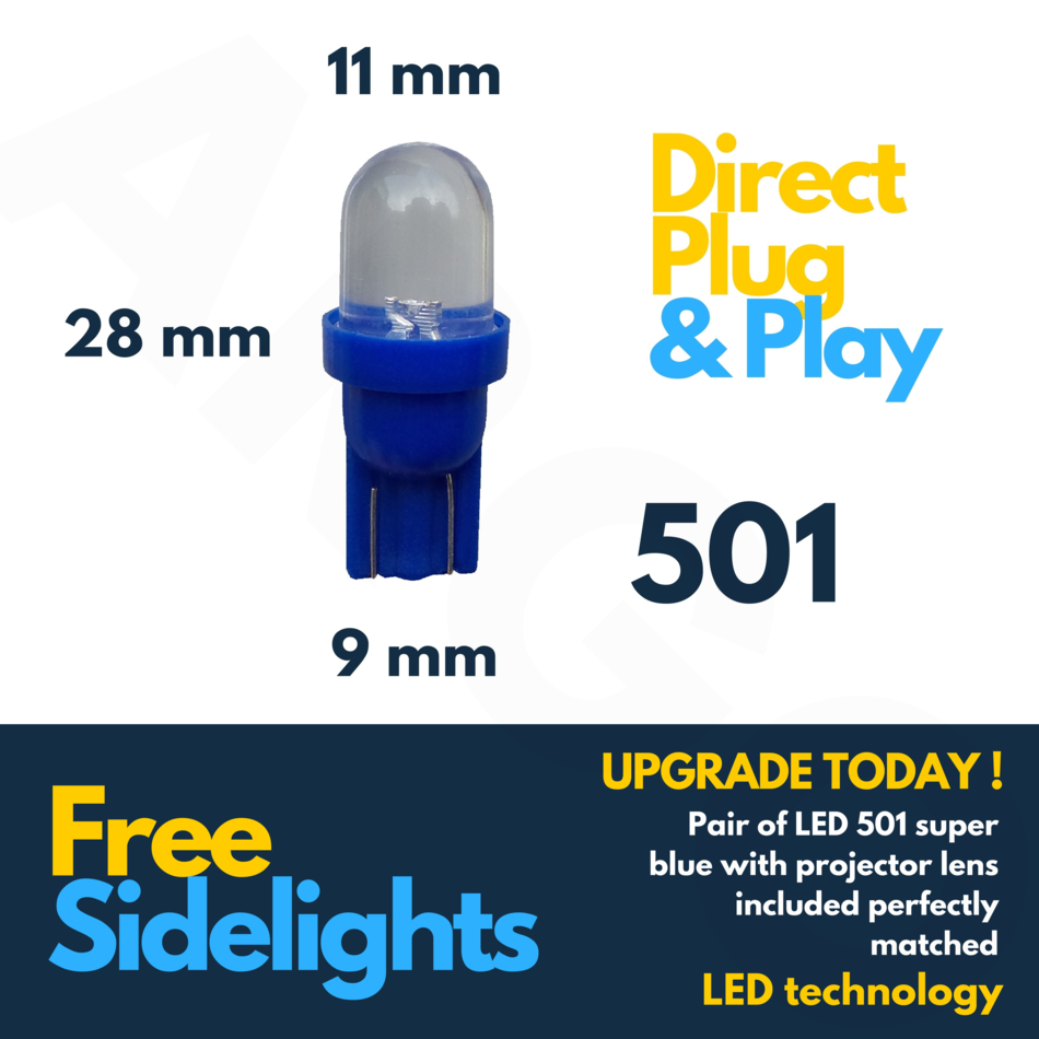 Bedford CF White LED /'Trade/' Wide Angle Side Light Beam Bulbs Pair Upgrade