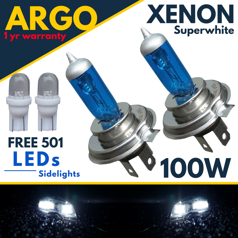 Renault Megane MK3 H7 501 100w Super White Xenon HID Low//Side Light Bulbs Set