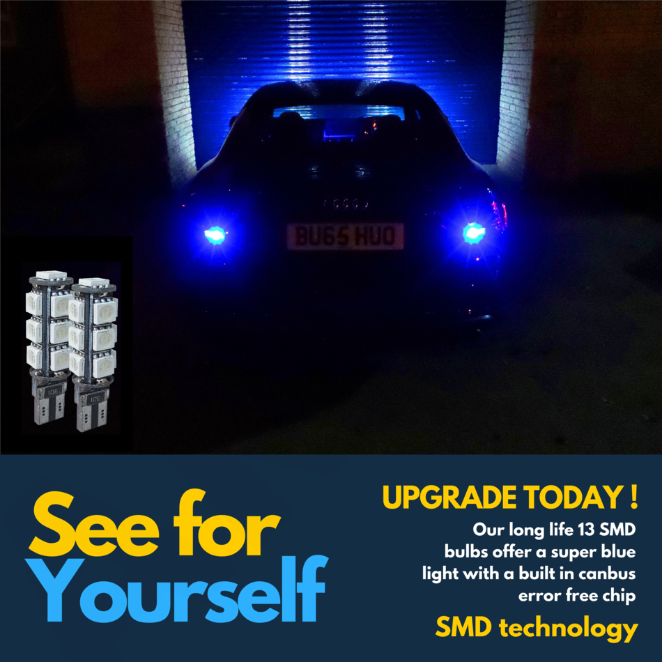 2 X 13 SMD BLUE CANBUS ERROR FREE 501 SIDELIGHT BULBS YAMAHA YZF-R1 1000 RN121