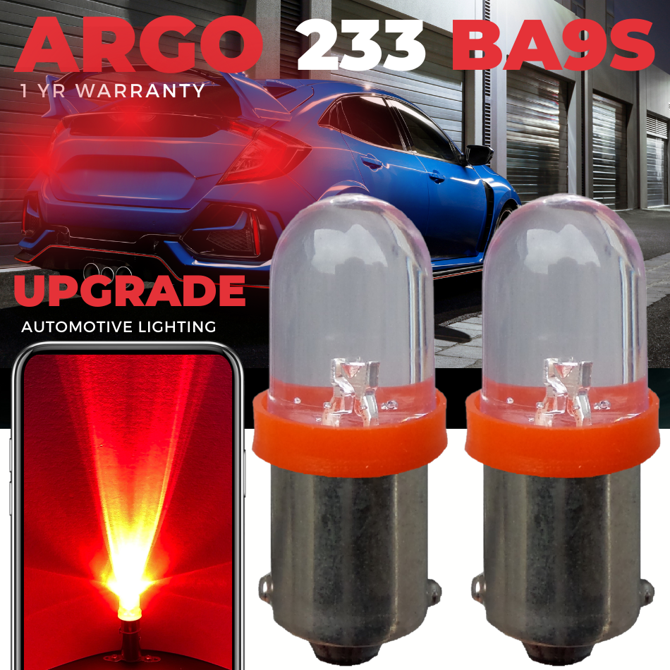 2x Red LED Bulbs - BA9s T4W 233 Fitment For Piaggio Vespa & Other Scooters (12V) 8 thumbnail image