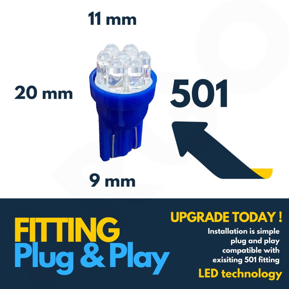 7 LED XENON BLUE 501 194 T10 W5W SIDELIGHT BULBS LEXUS IS200