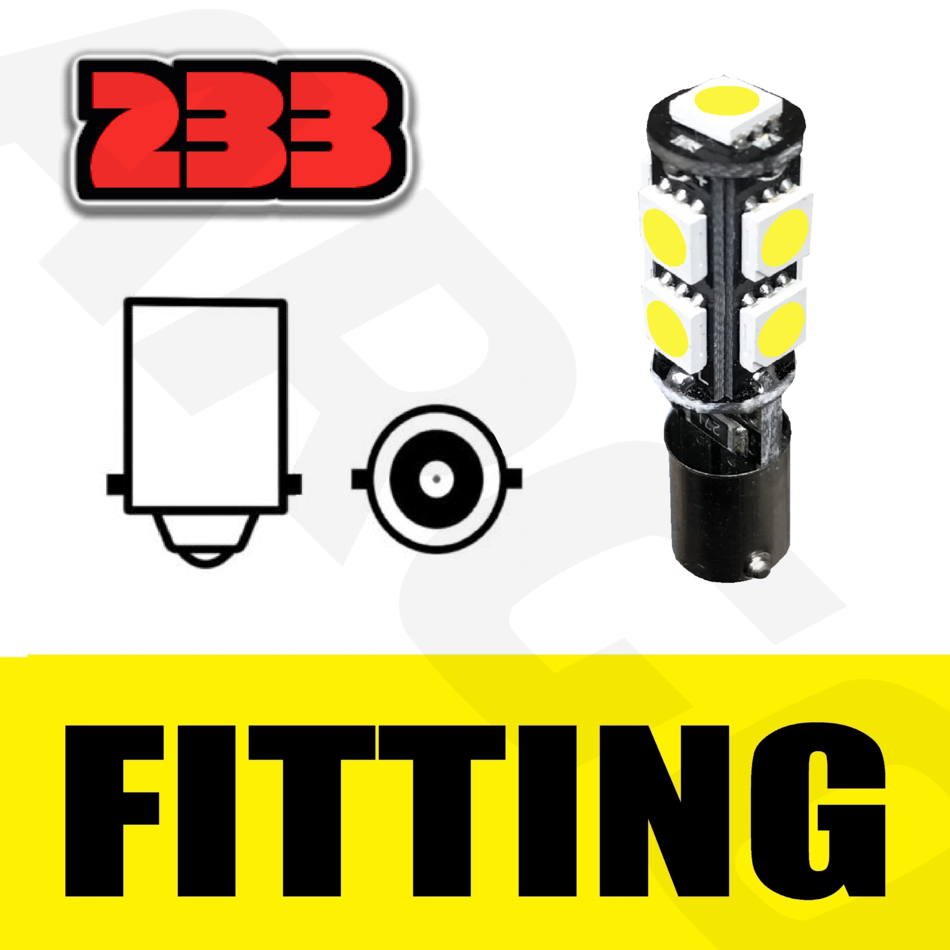 2x 8 SMD CANBUS LED PURE WHITE INDICATOR SIDELIGHT REPEATER 233 T4W BA9S BAYONET