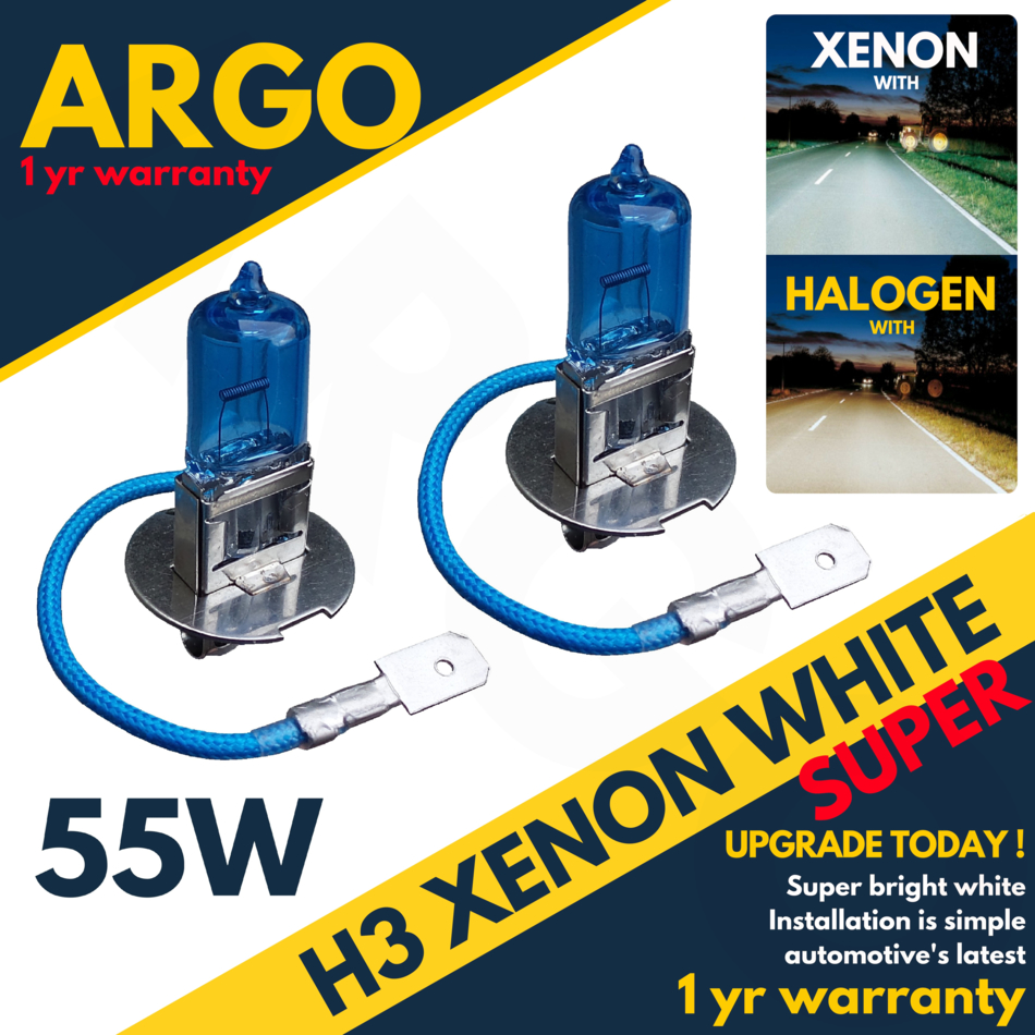 H3 55w SUPER WHITE XENON 453 Upgrade Fog Light Bulbs 12v