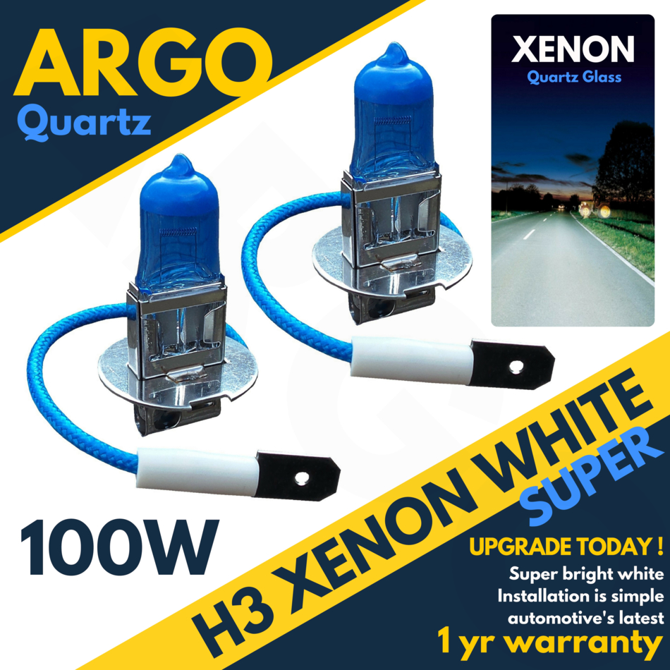 Fiat 500 100w Super White Xenon HID High Main Beam Headlight Bulbs Pair