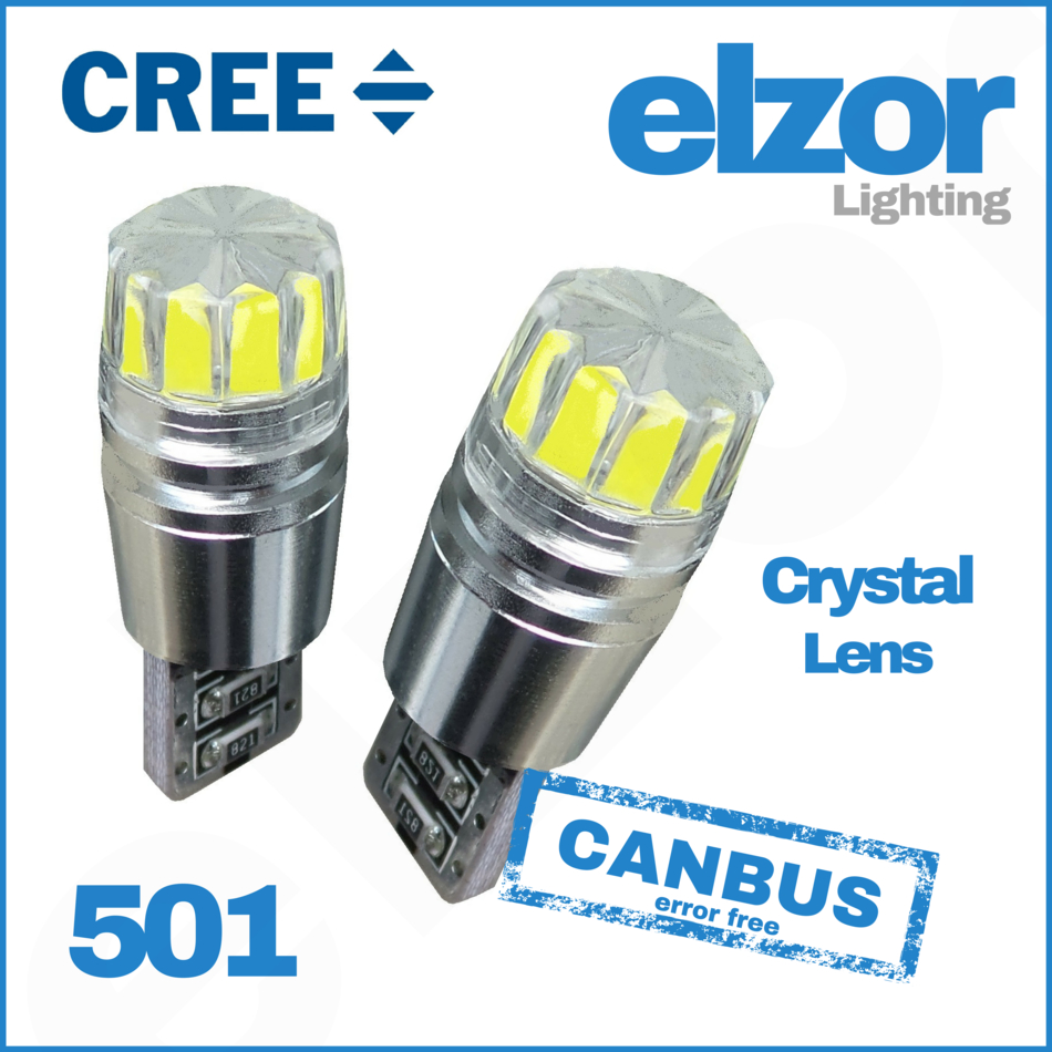 501 T10 194 W5W 5 Bombilla LED Luz Indicadora De Número De Matrícula Luz lateral no error blanco