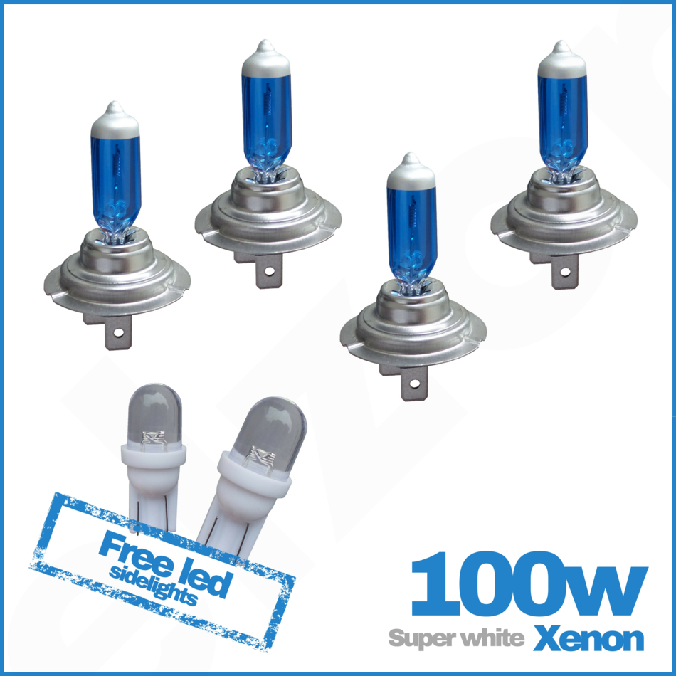 4 un H4 Super Blanco Xenon Bombillas LED Faros de actualización 12v 501 T10 LED SIDELIGHTS