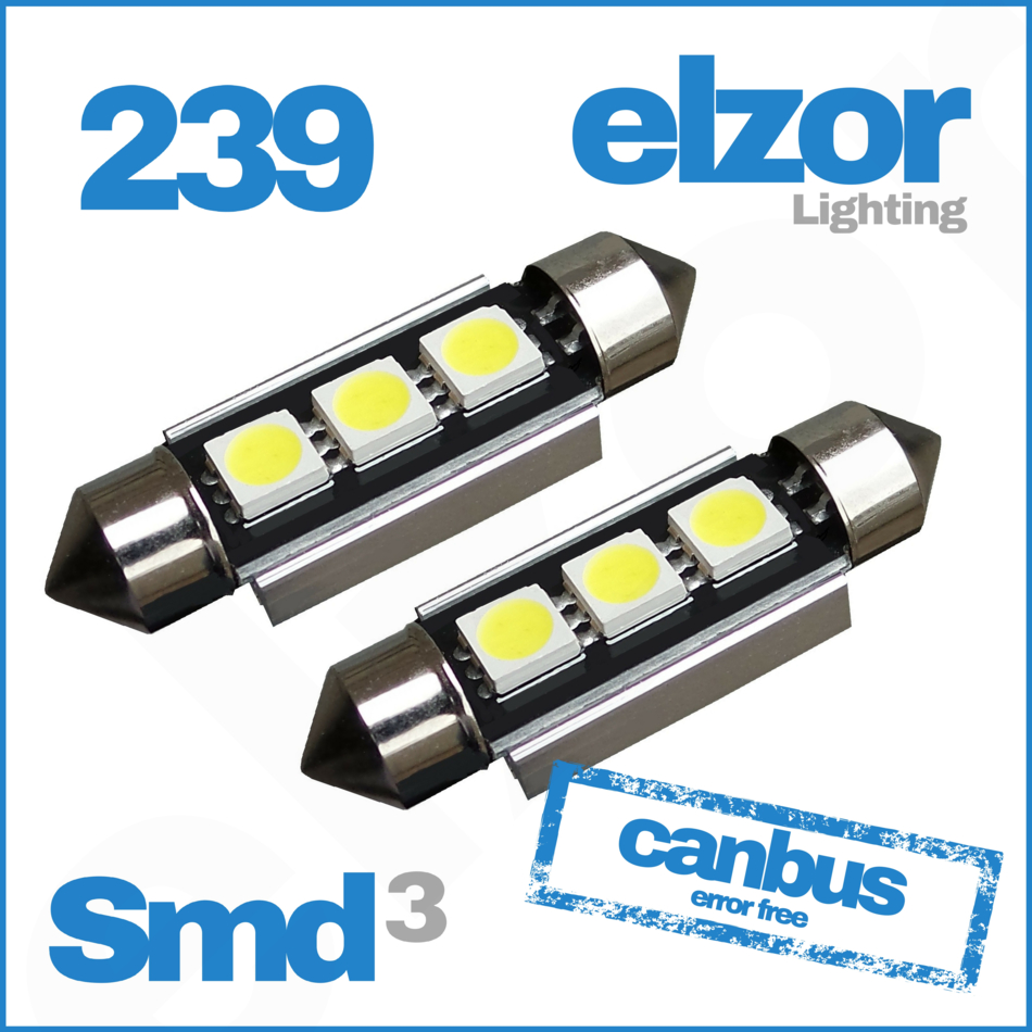 36mm 2 LED SMD C5W 272 239 Plaque Minéralogique intérieur feston ampoules Xenon Blanc x 2