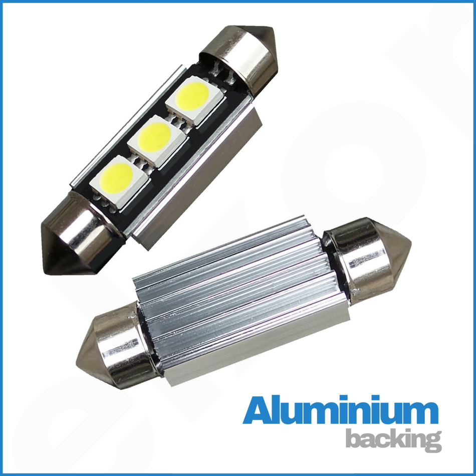 JEEP 39MM 4 SMD LED FESTOON CANBUS ERROR FREE WHITE NUMBER PLATE BULB 239