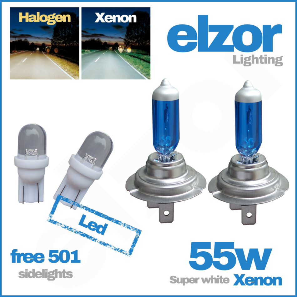 4x H7 499 55w Xenon Super Power White Headlight Bulbs Dipped Main Beam 12v 501