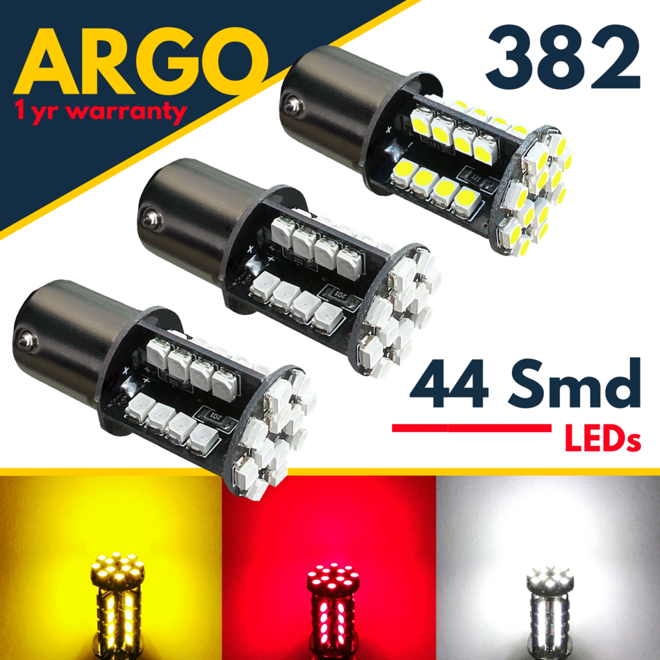 2 X RED TAIL//STOP//BRAKE LED CANBUS BULBS ERROR FREE 382 1156 P21W BA15S 44 SMD