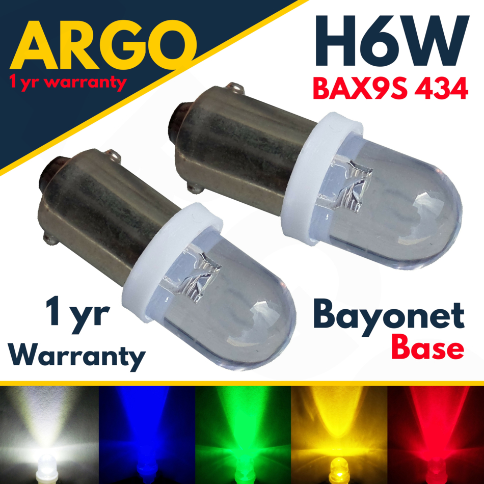 H6W Xenon Look l/ámpara hal/ógena bombilla bombilla de repuesto luces de posici/ón H6W BAX9s 6W 12V