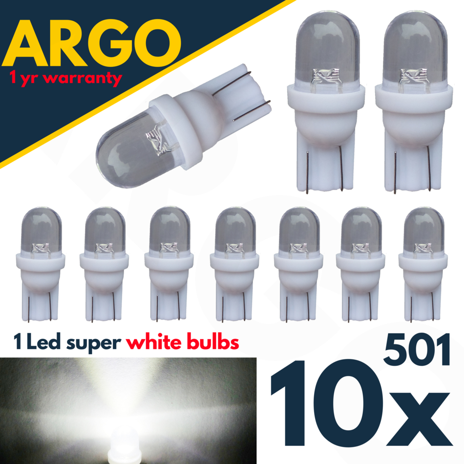 2 un Cuña De Canbus Blanco T10 W5W 9 Bombilla LED Luz Interior Número De Matrícula Lado Drl